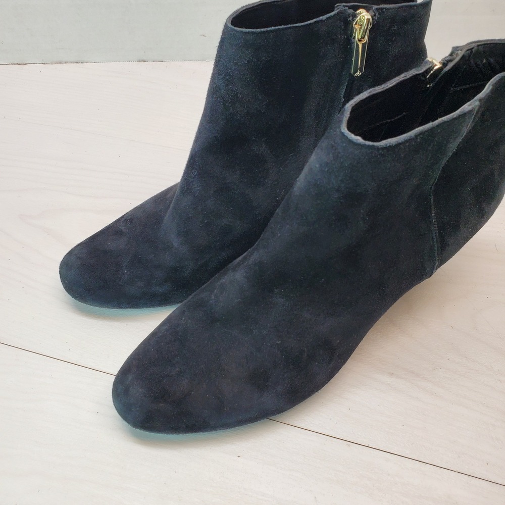 Sam Edelman Makayla Black Suede Kitten Heel Ankle Bootss Womens 10M 90s Y2K Goth